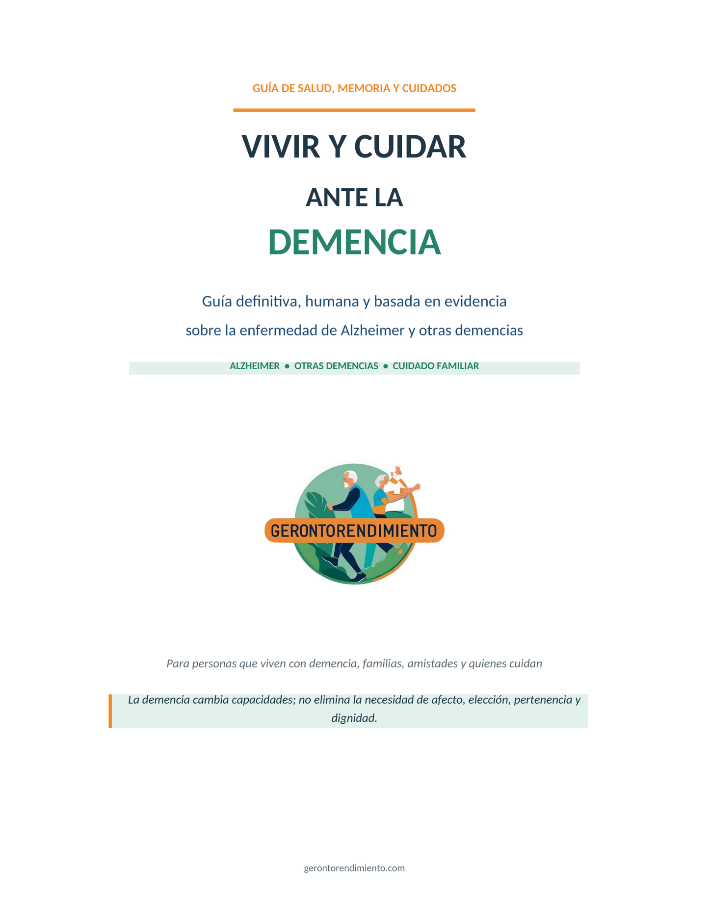 Portada del ebook Vivir y cuidar ante la demencia de Gerontorendimiento